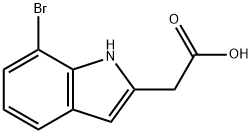 2-(7-溴-1H-吲哚-2-基)乙酸 结构式