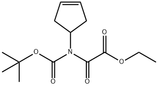 Acetic acid, 2-[3-cyclopenten-1-yl[(1,1-dimethylethoxy)carbonyl]amino]-2-oxo-, ethyl ester 结构式