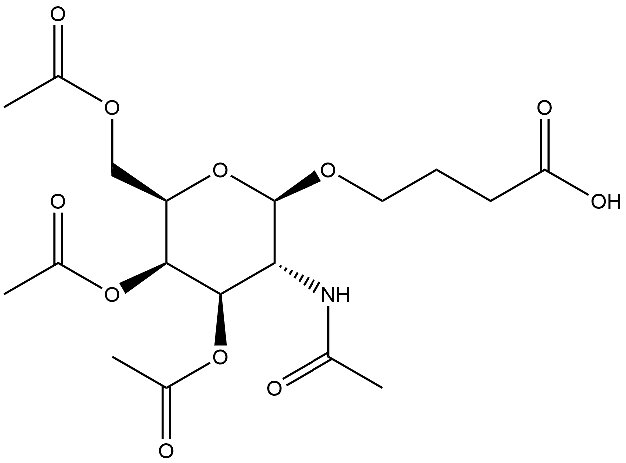 Butanoic acid, 4-[[3,4,6-tri-O-acetyl-2-(acetylamino)-2-deoxy-β-D-galactopyranosyl]oxy]- 结构式
