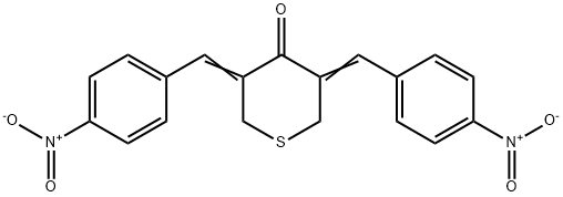 4H-Thiopyran-4-one, tetrahydro-3,5-bis[(4-nitrophenyl)methylene]- 结构式