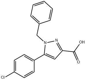 1-苄基-5-(4-氯苯基)-1H-吡唑-3-羧酸 结构式