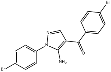 (5-氨基-1-(4-溴苯基)-1H-吡唑-4-基)(4-溴苯基)甲酮 结构式