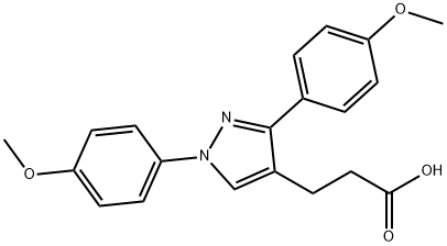 JR-6903, 3-(1,3-bis(4-Methoxyphenyl)-1H-pyrazol-4-yl)propanoic acid, 97% 结构式