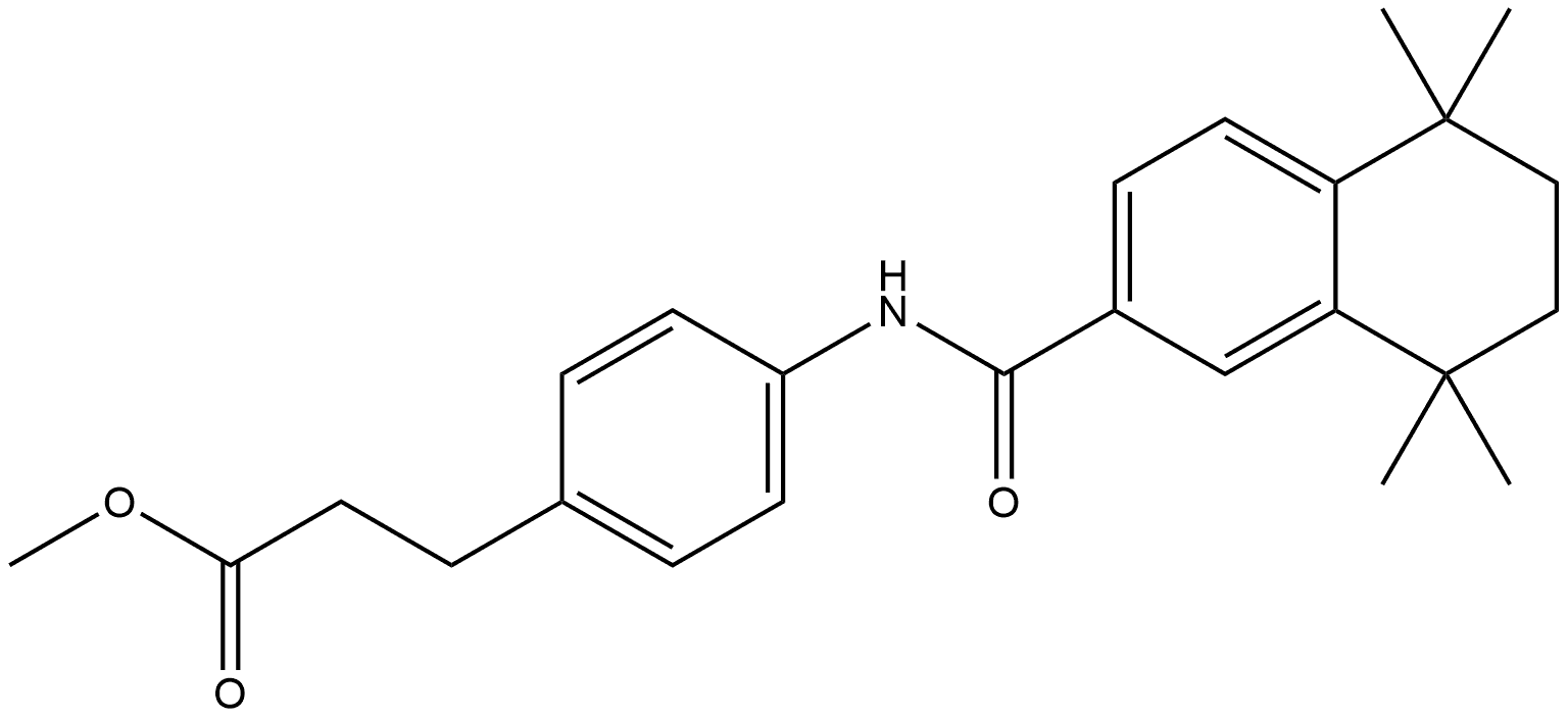 methyl 3-(4-(5,5,8,8-tetramethyl-5,6,7,8-tetrahydronaphthalene-2-carboxamido)phenyl)propanoate 结构式