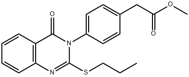 Methyl 2-(4-(4-oxo-2-(propylthio)quinazolin-3(4H)-yl)phenyl)acetate 结构式