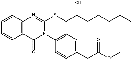 Methyl 2-(4-(2-((2-hydroxyheptyl)thio)-4-oxoquinazolin-3(4H)-yl)phenyl)acetate 结构式