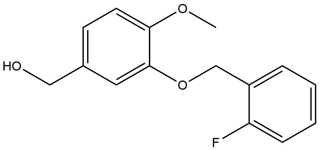 3-[(2-Fluorophenyl)methoxy]-4-methoxybenzenemethanol 结构式