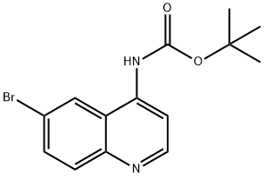 Carbamic acid, N-(6-bromo-4-quinolinyl)-, 1,1-dimethylethyl ester 结构式