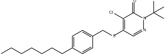 3(2H)-Pyridazinone, 4-chloro-2-(1,1-dimethylethyl)-5-[[(4-heptylphenyl)methyl]thio]- 结构式