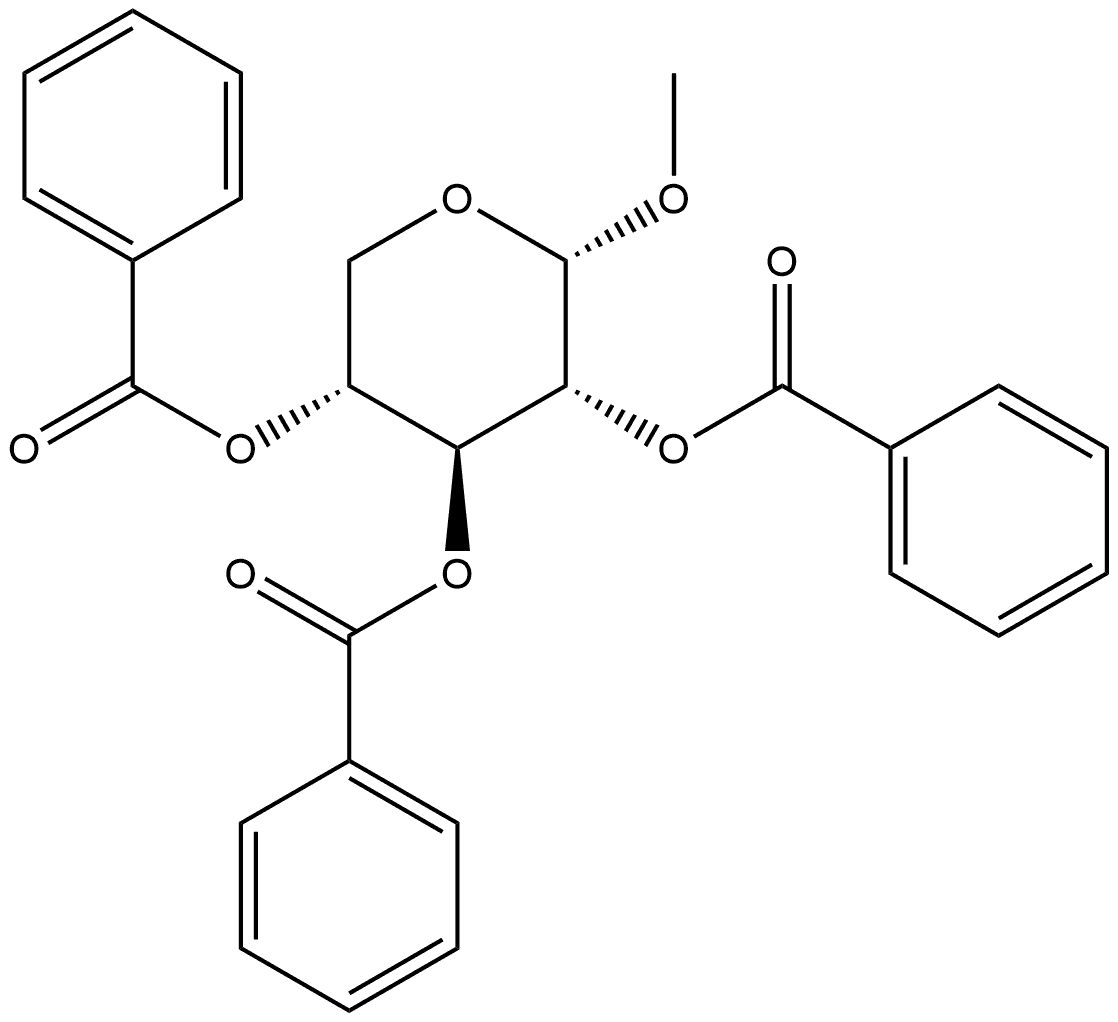 α-D-Xylopyranoside, methyl, 2,3,4-tribenzoate 结构式