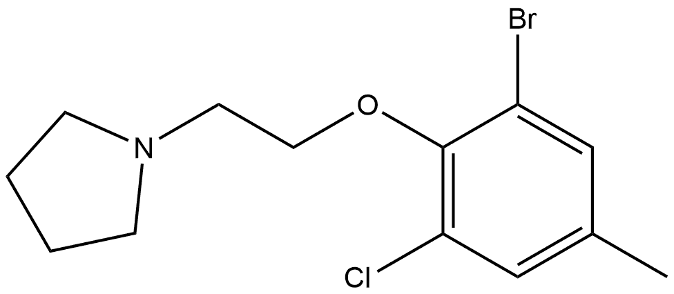 1-[2-(2-Bromo-6-chloro-4-methylphenoxy)ethyl]pyrrolidine 结构式