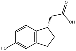 (S)-2-(5-羟基-2,3-二氢-1H-茚-1-基)乙酸 结构式