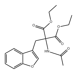 Propanedioic acid, 2-(acetylamino)-2-(3-benzofuranylmethyl)-, 1,3-diethyl ester 结构式