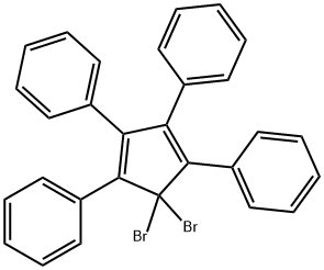 Benzene, 1,1',1'',1'''-(5,5-dibromo-1,3-cyclopentadiene-1,2,3,4-tetrayl)tetrakis- 结构式