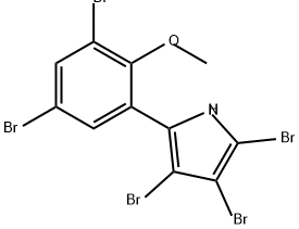 1H-Pyrrole, 2,3,4-tribromo-5-(3,5-dibromo-2-methoxyphenyl)- 结构式