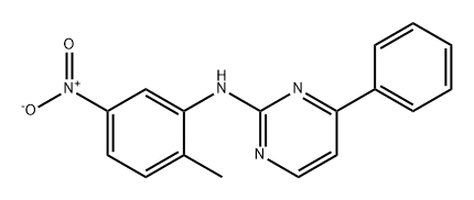 2-Pyrimidinamine, N-(2-methyl-5-nitrophenyl)-4-phenyl- 结构式