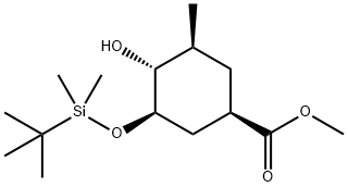 methyl (1R,3R,4R,5S)-3-(tert-butyldimethylsilyloxy)-4-hydroxy-5-methylcyclohexane-1-carboxylate 结构式