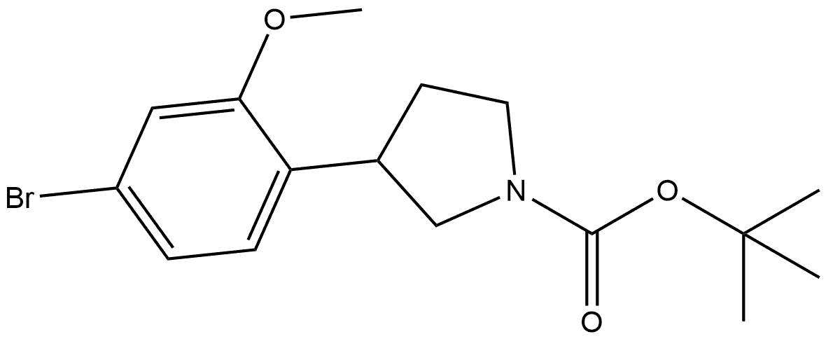 1-BOC-3-(4-溴-2-甲氧基苯基)吡咯烷 结构式