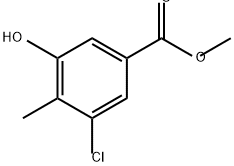 3-氯-5-羟基-4-甲基苯甲酸甲酯 结构式