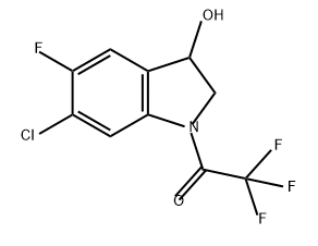 Ethanone, 1-(6-chloro-5-fluoro-2,3-dihydro-3-hydroxy-1H-indol-1-yl)-2,2,2-trifluoro- 结构式