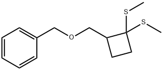 Benzene, [[[2,2-bis(methylthio)cyclobutyl]methoxy]methyl]- 结构式