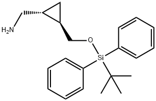 Cyclopropanemethanamine, 2-[[[(1,1-dimethylethyl)diphenylsilyl]oxy]methyl]-, (1R,2R)- 结构式