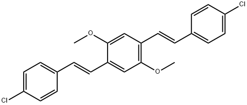 4,4'-(((1E,1'E)-(2,5-二甲氧基-1,4-亚苯基)双(乙烯-2,1-二基))双(氯苯) 结构式