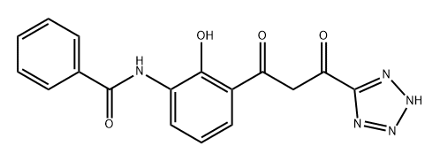 N-[2-羟基-3-[3-氧代-3-(2H-四唑-5-基)丙酰基]苯基]苯甲酰胺 结构式