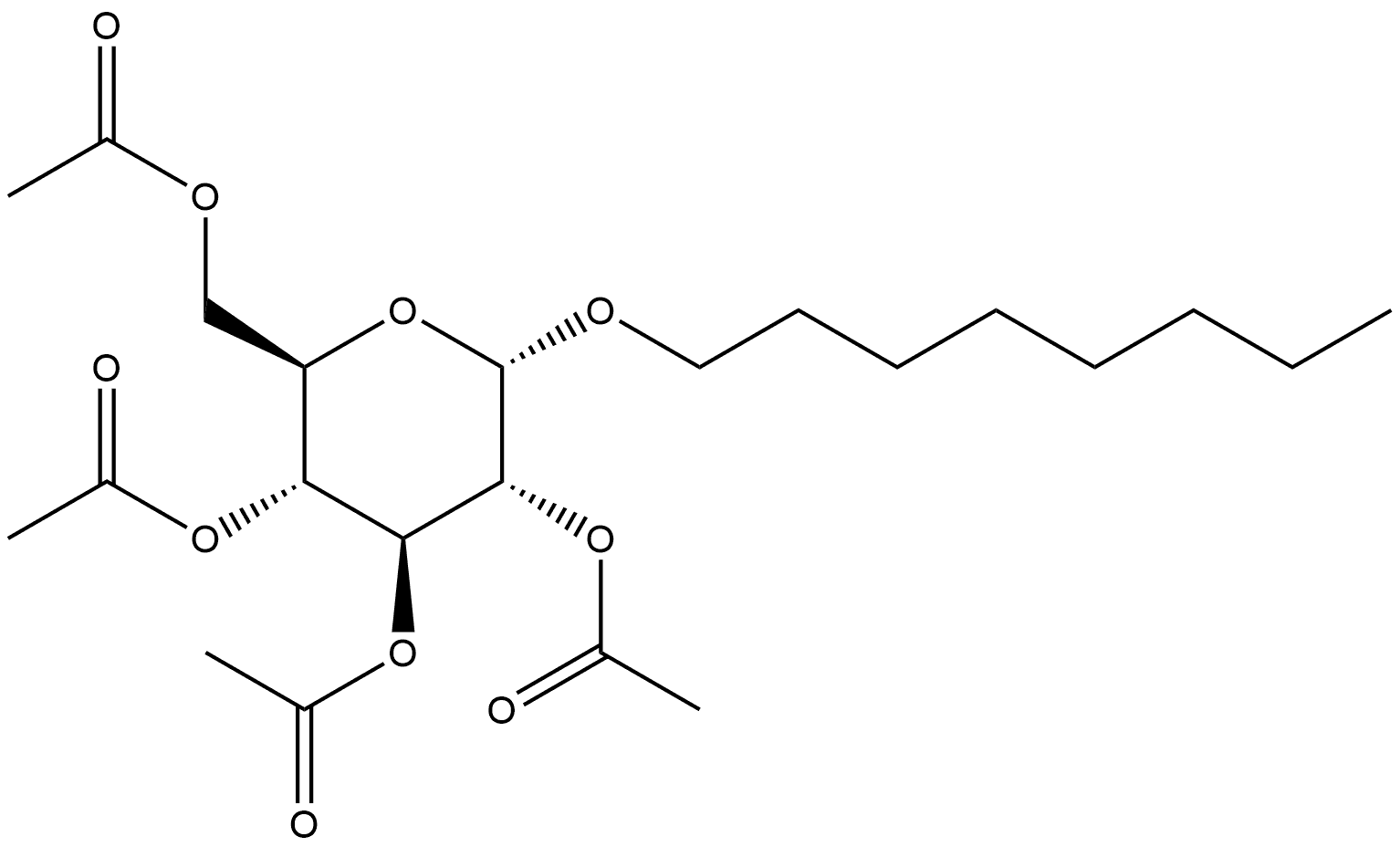 α-D-Glucopyranoside, octyl, 2,3,4,6-tetraacetate 结构式