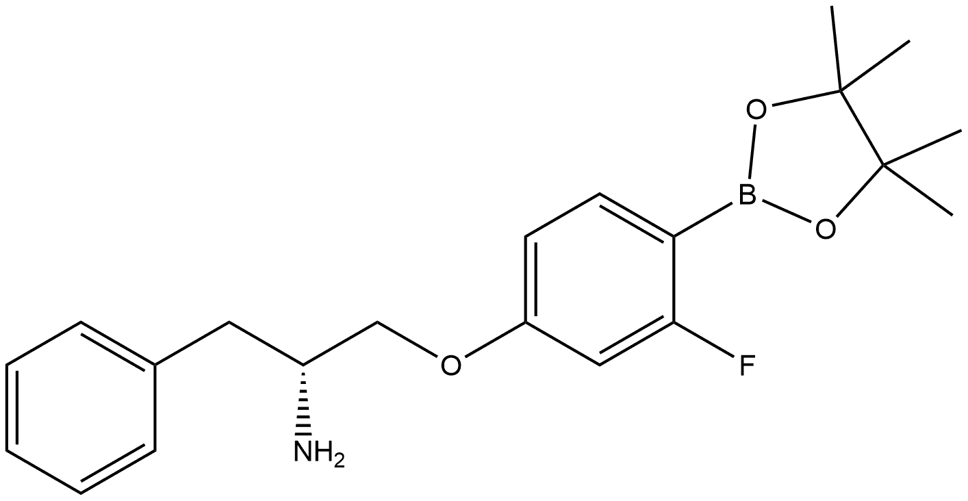 ALPHA-[3-FLUORO-4-(4,4,5,5-TETRAMETHYL-1,3,2-DIOXABOROLAN-2-YLPHENOXY)METHYL]-BENZENEETHANAMINE 结构式