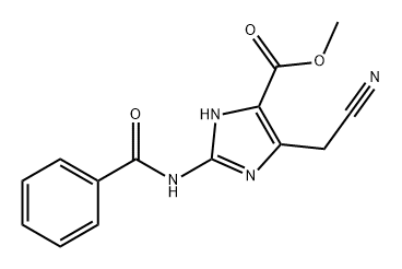 1H-Imidazole-5-carboxylic acid, 2-(benzoylamino)-4-(cyanomethyl)-, methyl ester 结构式