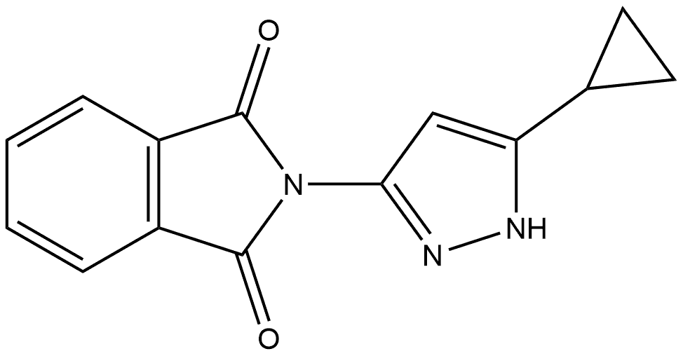 2-(5-Cyclopropyl-1H-pyrazol-3-yl)-1H-isoindole-1,3(2H)-dione 结构式