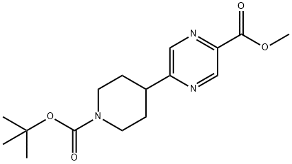 5-(1-BOC-4-哌啶基)吡嗪-2-甲酸甲酯 结构式