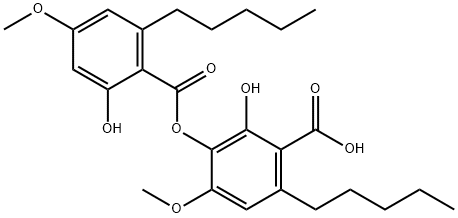 Benzoic acid, 2-hydroxy-3-[(2-hydroxy-4-methoxy-6-pentylbenzoyl)oxy]-4-methoxy-6-pentyl- 结构式