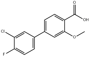 4-(3-Chloro-4-fluorophenyl)-2-methoxybenzoic acid 结构式