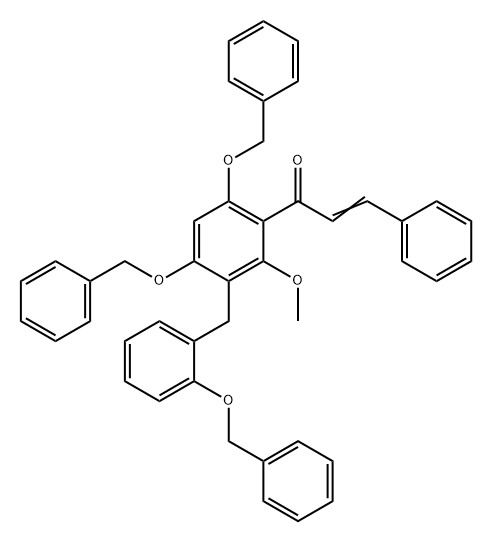 2-Propen-1-one, 1-[2-methoxy-4,6-bis(phenylmethoxy)-3-[[2-(phenylmethoxy)phenyl]methyl]phenyl]-3-phenyl- 结构式