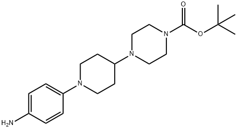 4-[4-(4-BOC-1-哌嗪基)-1-哌啶基]苯胺 结构式