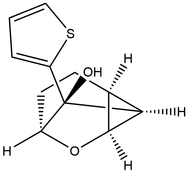 6-Oxatricyclo[3.2.1.02,7]octan-8-ol, 8-(2-thienyl)-, (1α,2β,5α,7β,8S*)- (9CI) 结构式