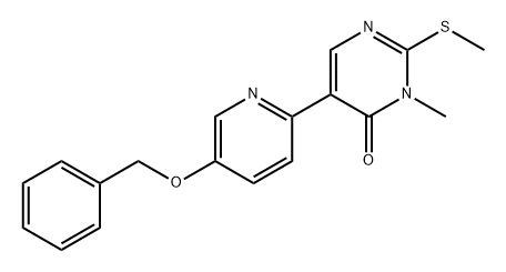 4(3H)-Pyrimidinone, 3-methyl-2-(methylthio)-5-[5-(phenylmethoxy)-2-pyridinyl]- 结构式