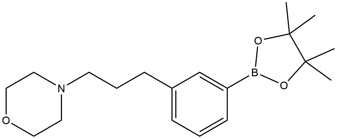 4-[3-[3-(4,4,5,5-Tetramethyl-1,3,2-dioxaborolan-2-yl)phenyl]propyl]morpholine 结构式