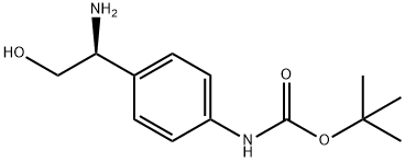 Carbamic acid, N-[4-[(1S)-1-amino-2-hydroxyethyl]phenyl]-, 1,1-dimethylethyl ester 结构式