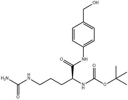 Carbamic acid, N-[(1S)-4-[(aminocarbonyl)amino]-1-[[[4-(hydroxymethyl)phenyl]amino]carbonyl]butyl]-, 1,1-dimethylethyl ester 结构式