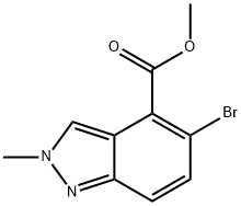 5-溴-2-甲基-2H-吲唑-4-羧酸甲酯 结构式