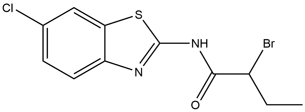 2-Bromo-N-(6-chloro-2-benzothiazolyl)butanamide 结构式