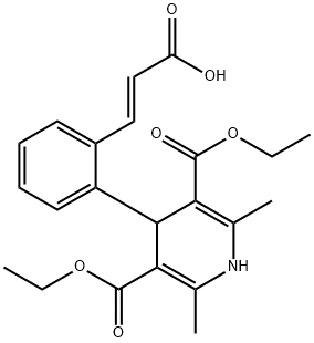 3,5-PYRIDINEDICARBOXYLIC ACID, 4-[2-(2-CARBOXYETHENYL)PHENYL]-1,4-DIHYDRO-2,6-DIMETHYL-, 3,5-DIETHYL ESTER, (E)- (9CI) 结构式