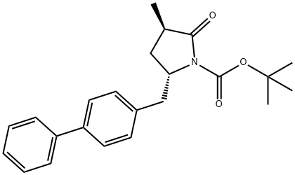 1-Pyrrolidinecarboxylic acid, 5-([1,1'-biphenyl]-4-ylmethyl)-3-methyl-2-oxo-, 1,1-dimethylethyl ester, (3R,5S)- 结构式