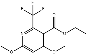 3-Pyridinecarboxylic acid, 4,6-dimethoxy-2-(trifluoromethyl)-, ethyl ester 结构式