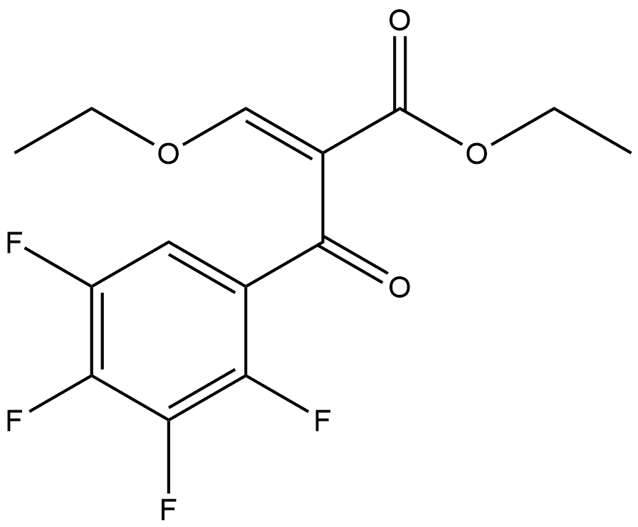 Benzenepropanoic acid, α-(ethoxymethylene)-2,3,4,5-tetrafluoro-β-oxo-, ethyl ester, (αE)- 结构式