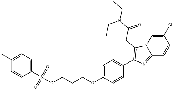 2-(6-CHLORO-2-(4-(3-TOSYLOXYPROPOXY)PHENYL)IMIDAZO[1,2-Α]PYRIDINE-3-YL)-N,NDIETHYLACETAMIDE 结构式