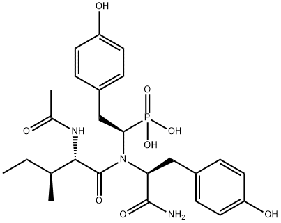 L-Tyrosinamide, N-acetyl-L-isoleucyl-N-[(1R)-2-(4-hydroxyphenyl)-1-phosphonoethyl]- 结构式